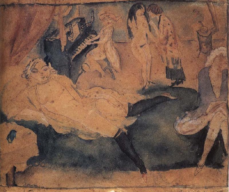 Five woman in the callet, Jules Pascin